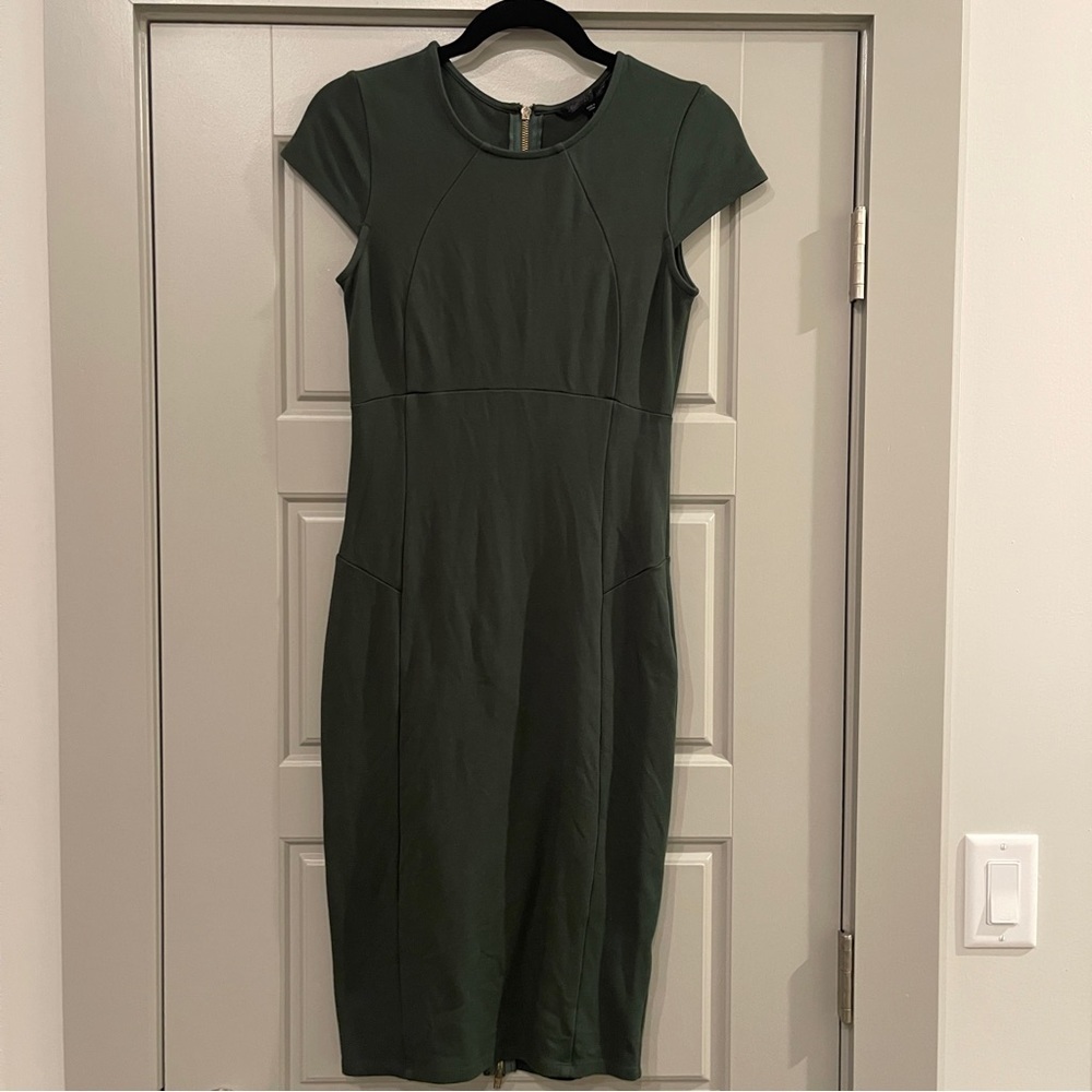 FELICITY & COCO | Green midi sheath dress size small